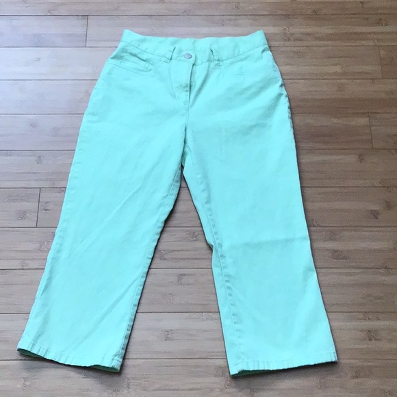 JNY Mint Green Thin Capri Jeans Size 6P - Picture 3 of 6